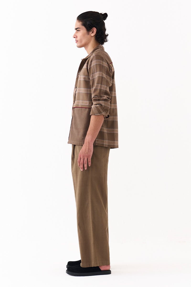 Solid Panel Shirt - Three Clothing