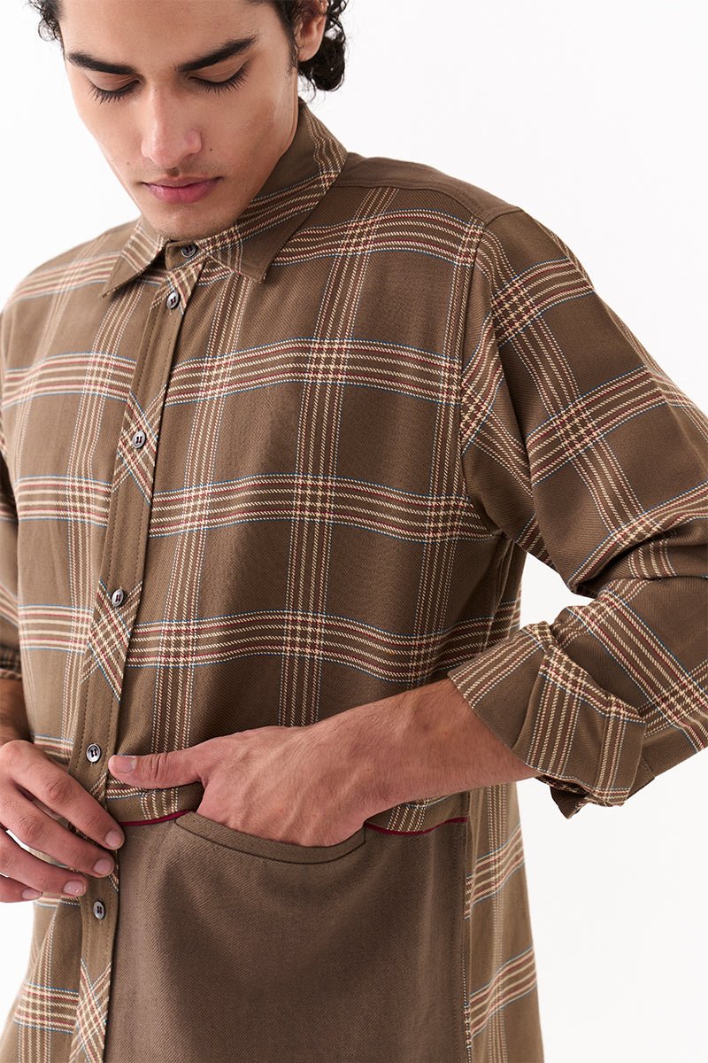 Solid Panel Shirt - Three Clothing