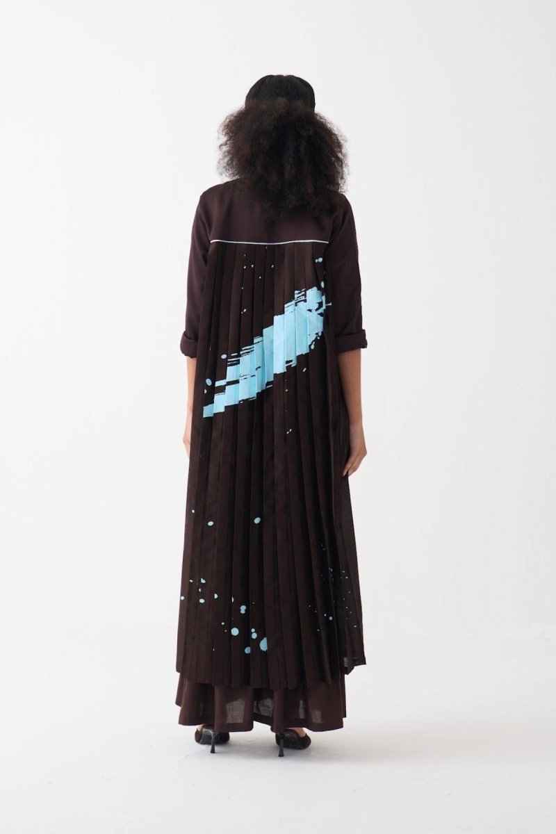 Splash Print Back Pleat Dress - Three Clothing