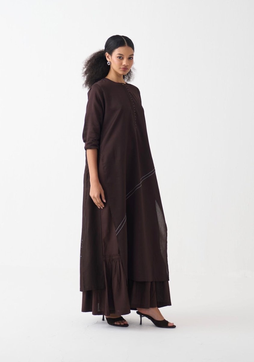 Splash Print Back Pleat Dress - Three Clothing