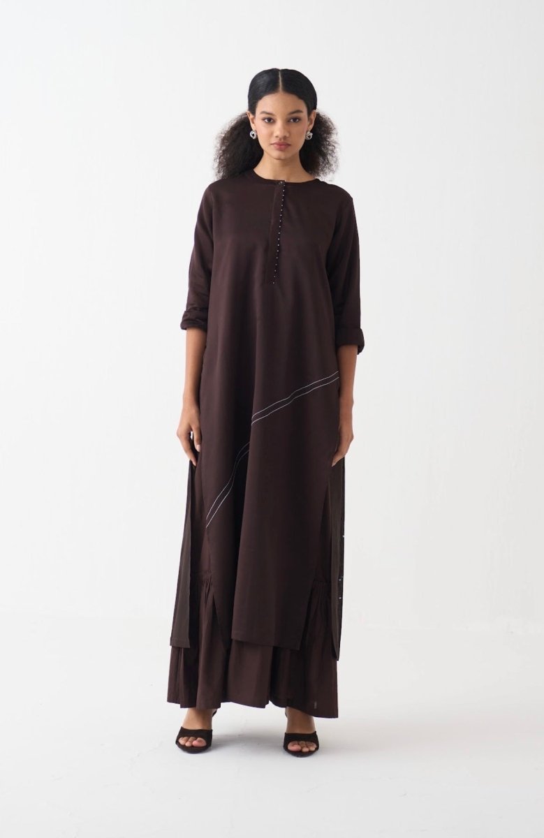 Splash Print Back Pleat Dress - Three Clothing