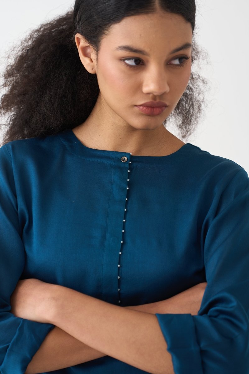 Splash Print Back Pleat Dress - Three Clothing