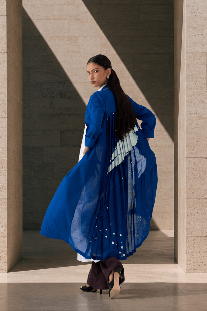 Splash Print Back Pleat Jacket - Three Clothing