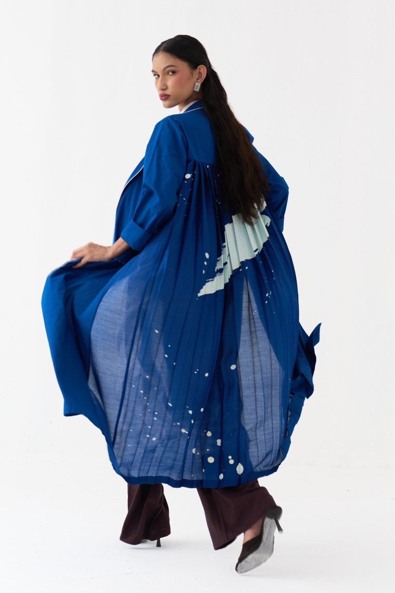 Splash Print Back Pleat Jacket - Three Clothing