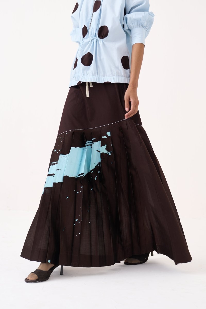 Splash Print Pleated Skirt Co - ord (Set of 2) - Three Clothing