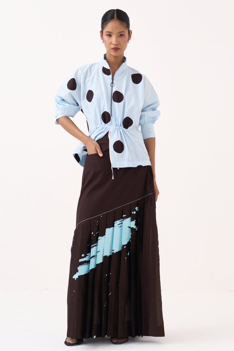 Splash Print Pleated Skirt Co - ord (Set of 2) - Three Clothing