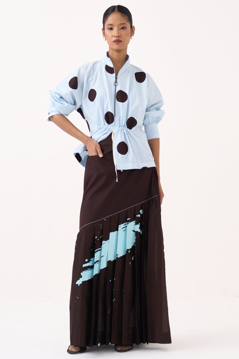 Splash Print Pleated Skirt Co - ord (Set of 2) - Three Clothing