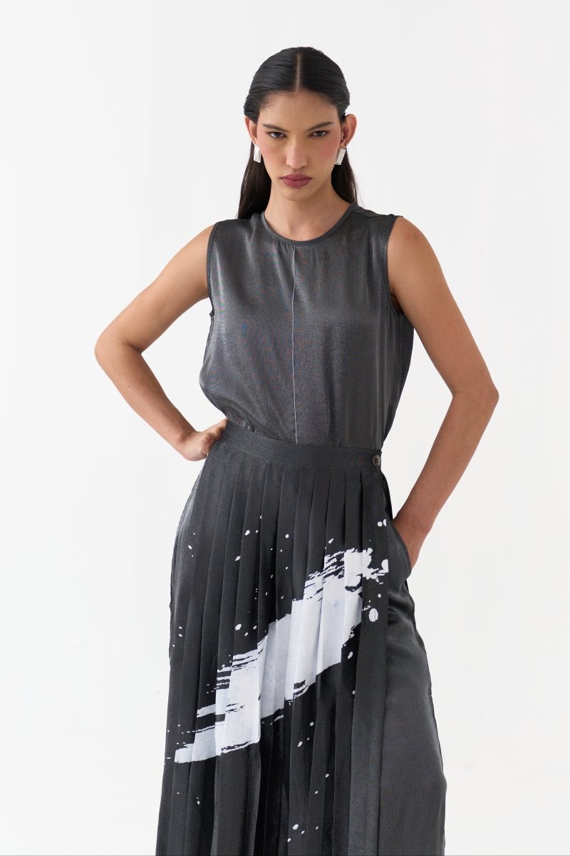 Splash Print Skirt Pant - Three Clothing
