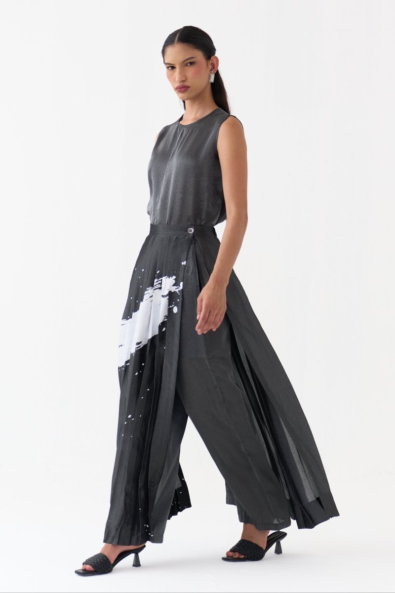 Splash Print Skirt Pant - Three Clothing