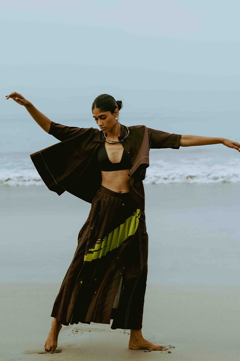 Splash Print Skirt Pant Co - Ord (Set Of 2) - Three Clothing