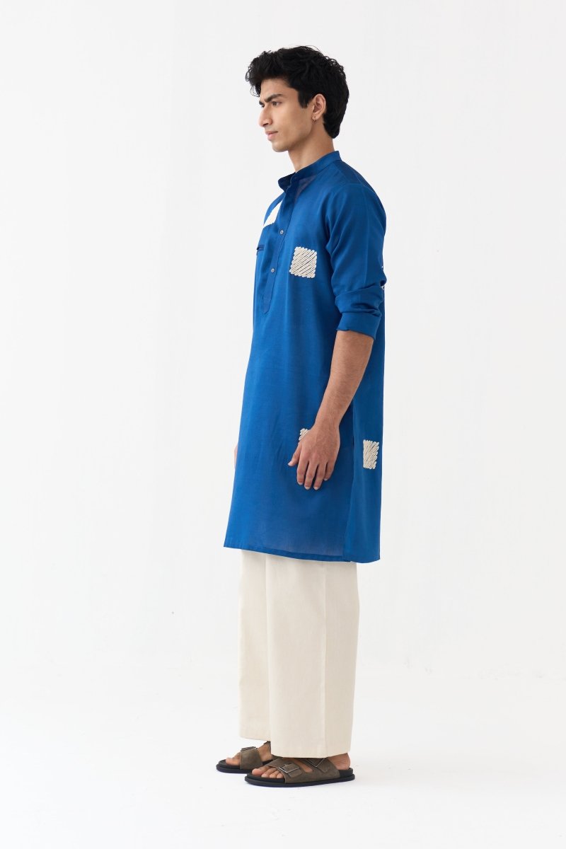 Square Emb. Kurta - Three Clothing