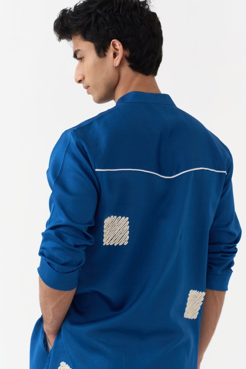 Square Emb. Kurta - Three Clothing