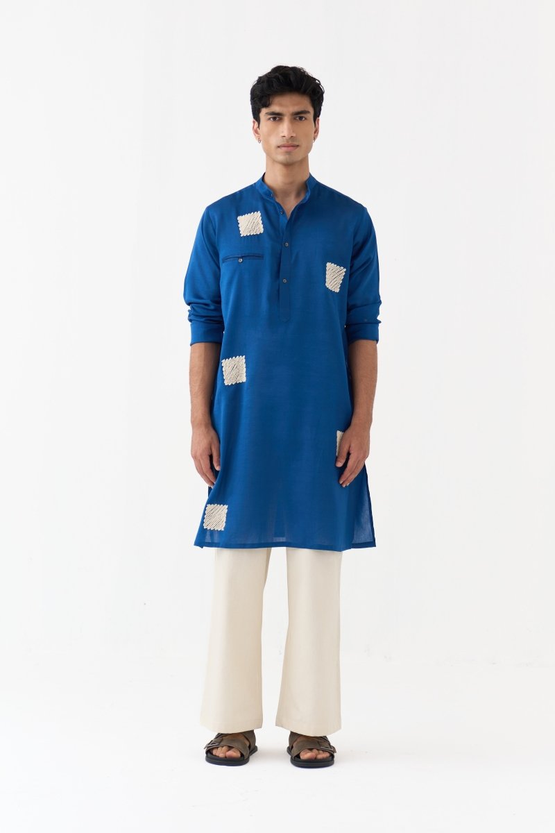 Square Emb. Kurta - Three Clothing