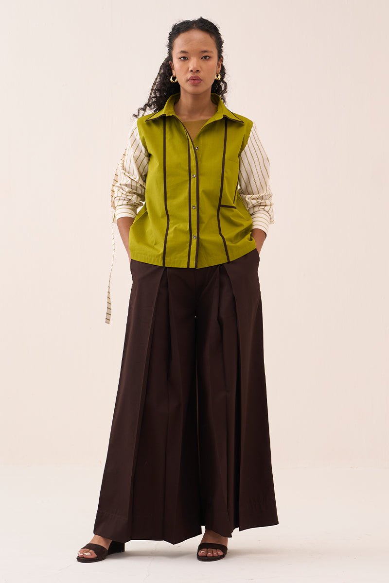 Stripe Sleeve Shirt Co - Ord (Set Of 2) - Three Clothing