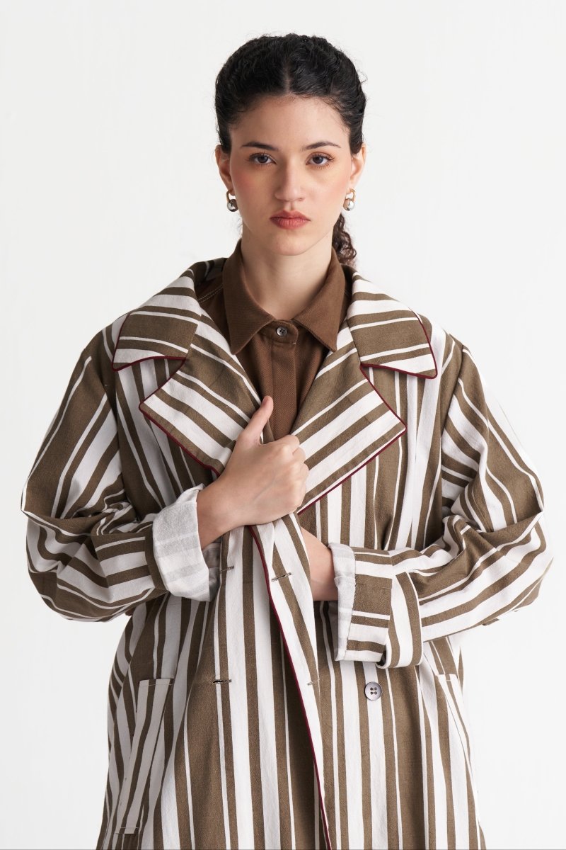 Striped Trench - Three Clothing