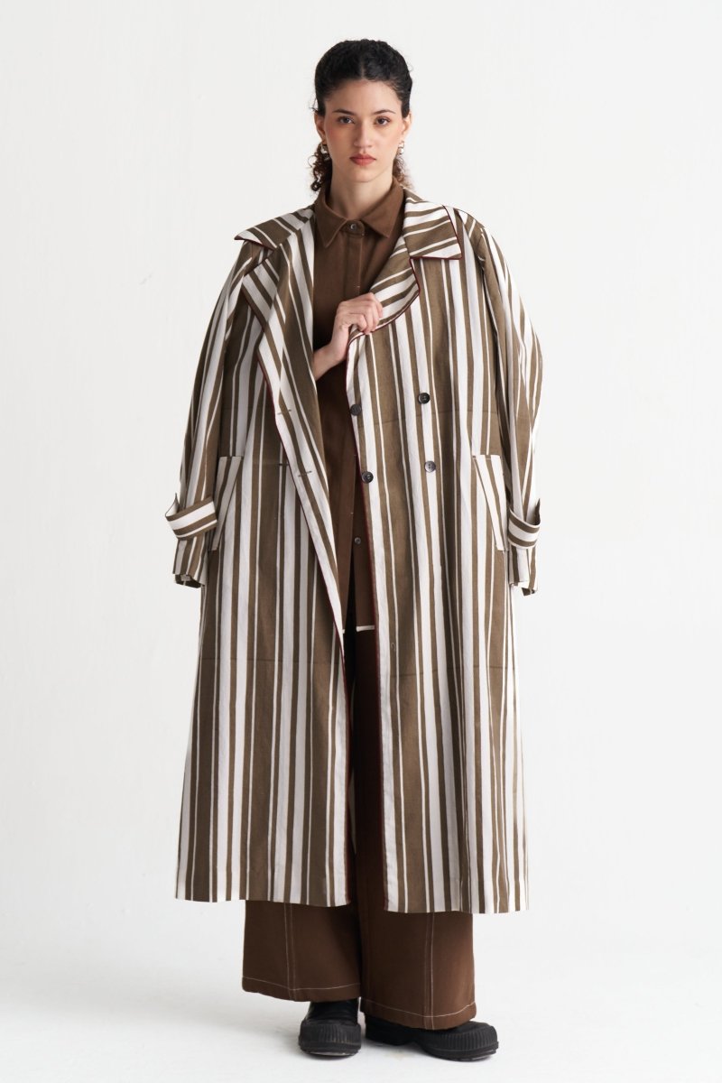 Striped Trench - Three Clothing