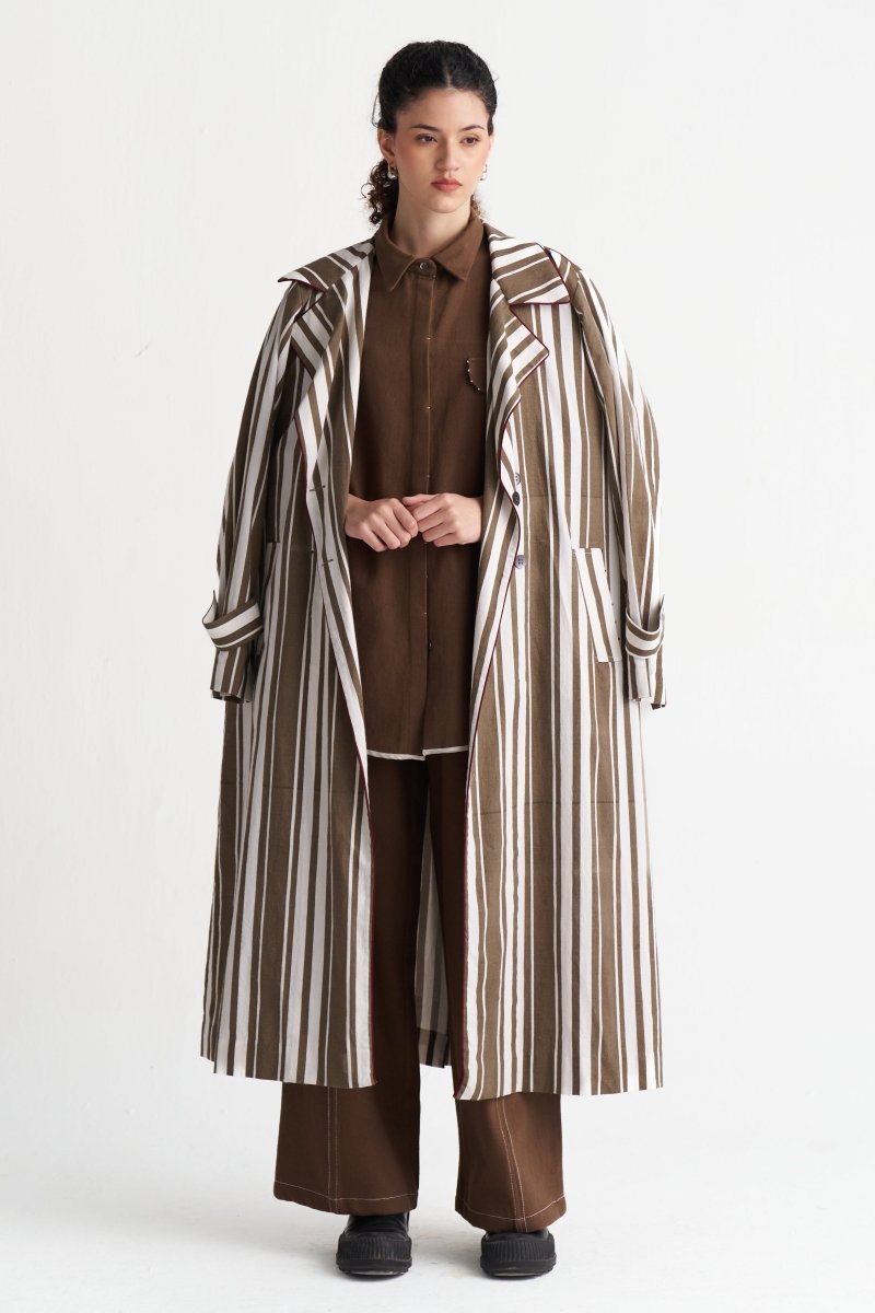 Striped Trench - Three Clothing