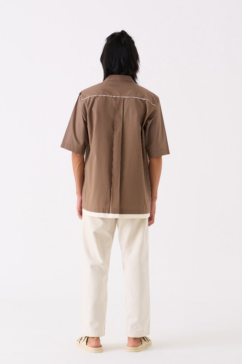 Triangle Embroidered Shirt Cedar - Three