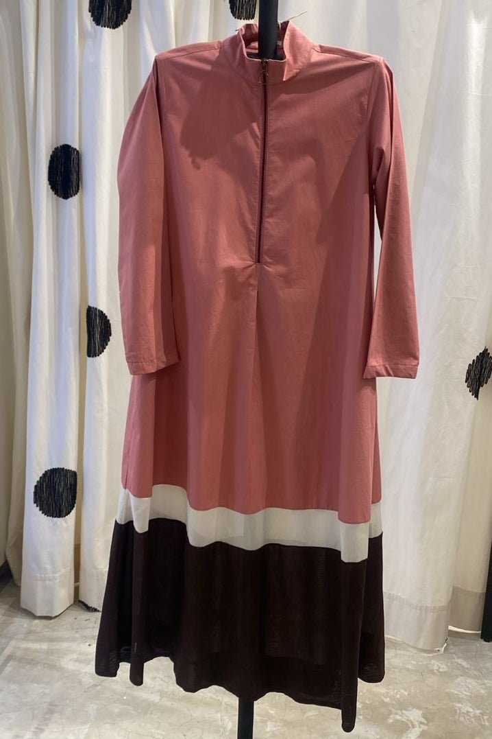 Turtle Neck Dress Coral - Three Clothing