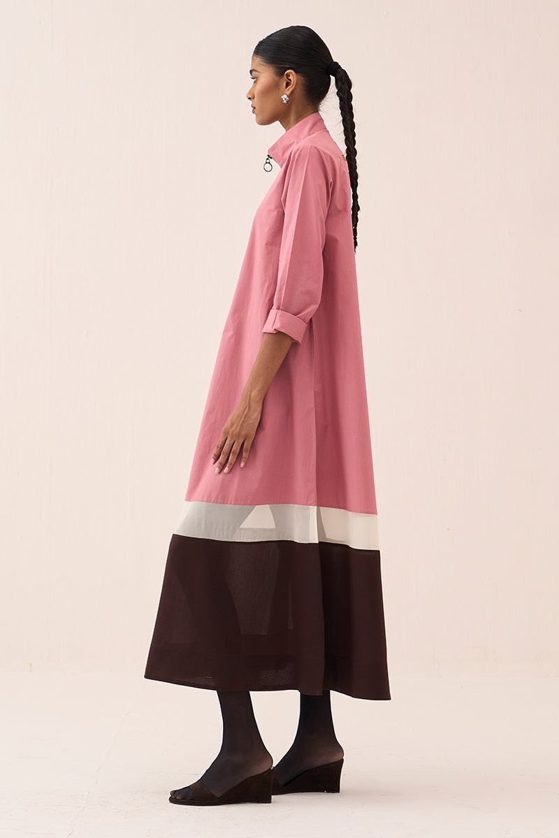 Turtle Neck Dress Coral - Three Clothing
