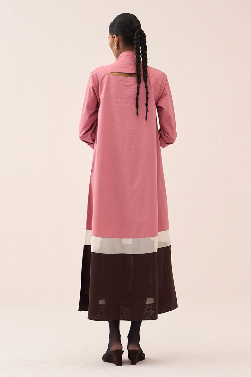 Turtle Neck Dress Coral - Three Clothing