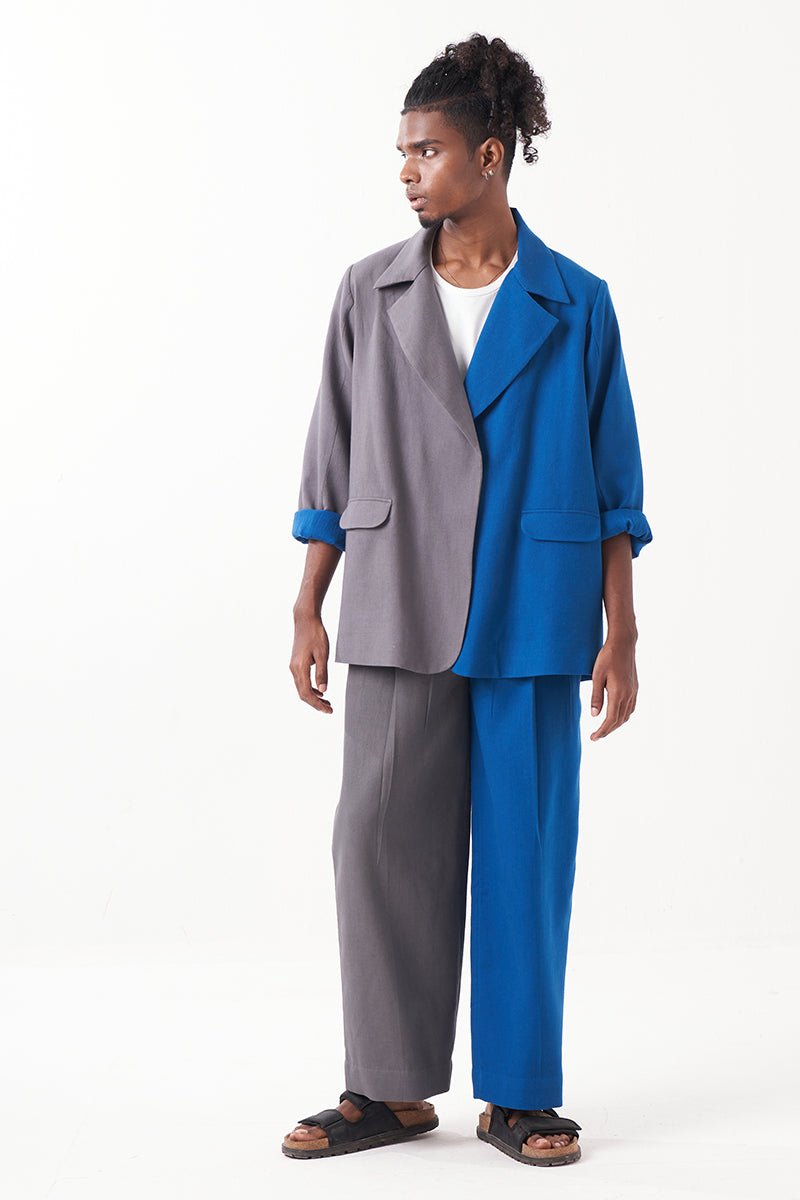 Two Tone Three Pleated Pant - Three Clothing