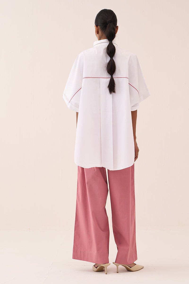 U - Hem Circle Emb. Shirt Co - Ord (Set Of 2) - Three Clothing