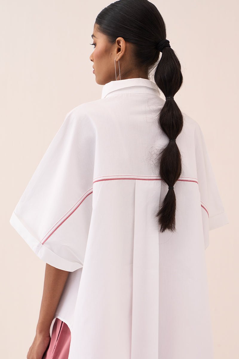 U - Hem Circle Emb. Shirt Co - Ord (Set Of 2) - Three Clothing