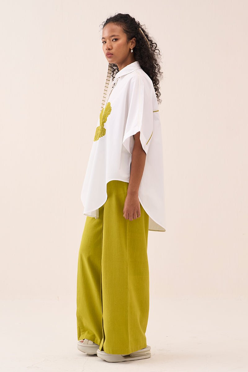 U - Hem Floral Emb. Shirt Co - Ord (Set Of 2) - Three Clothing