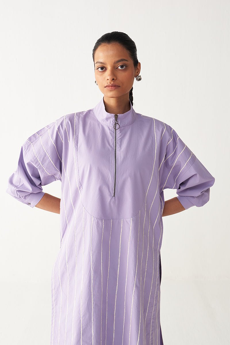 U - Yoke Emb. Tunic Co - Ord - Three Clothing