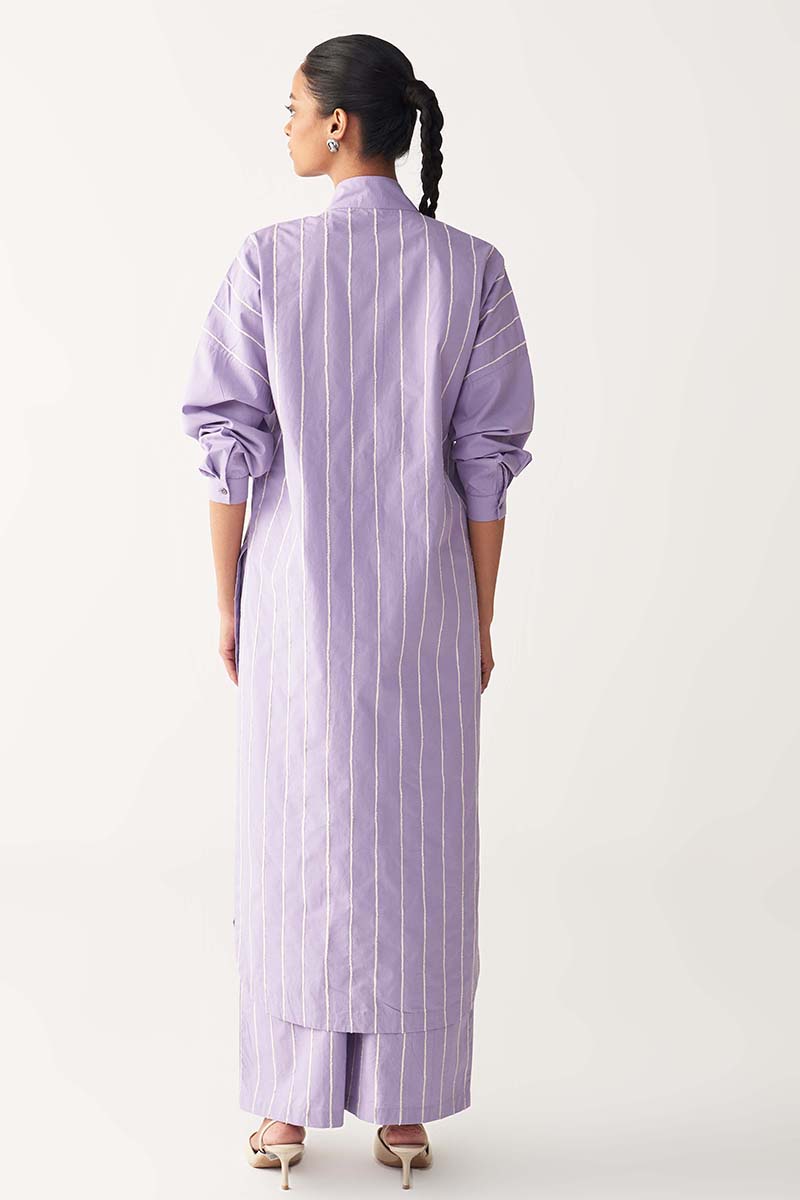 U - Yoke Emb. Tunic Co - Ord - Three Clothing