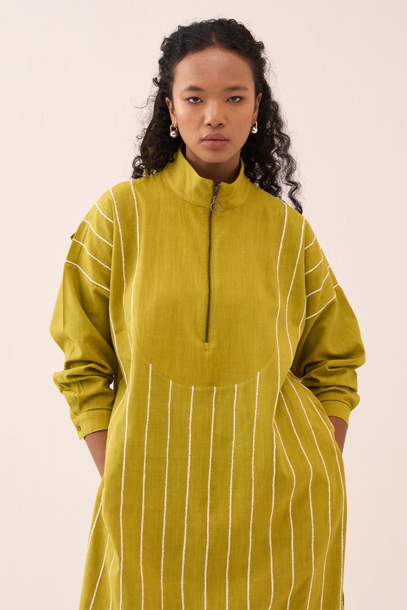 U - Yoke Emb. Tunic Co - Ord (Set Of 2) - Three Clothing