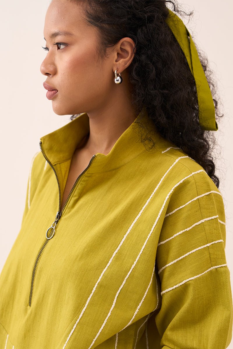 U - Yoke Emb. Tunic Co - Ord (Set Of 2) - Three Clothing