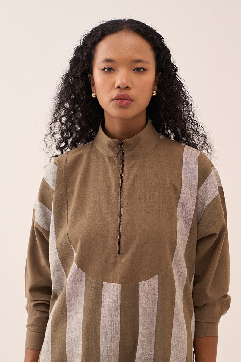 U - Yoke Stripe Tunic Co - Ord (Set of 2) - Three Clothing