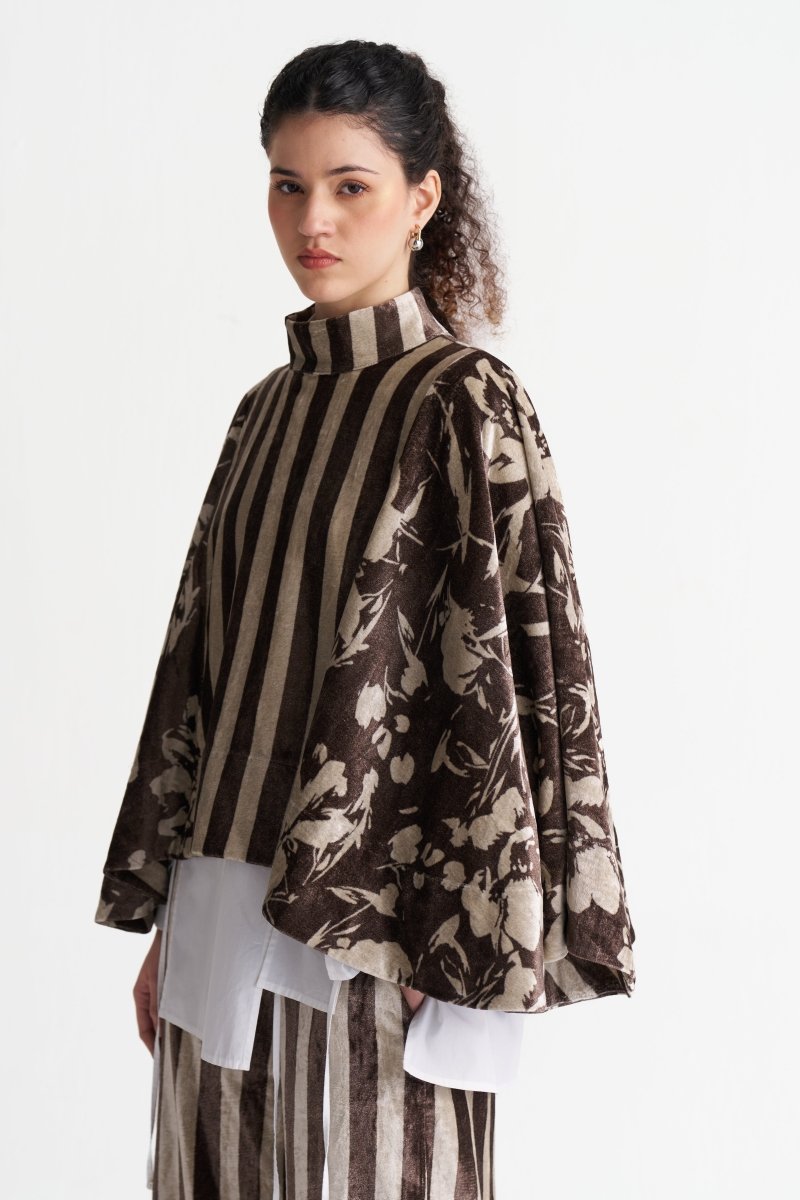 Velvet Poncho Co-ord (Set of 3) - Three Clothing