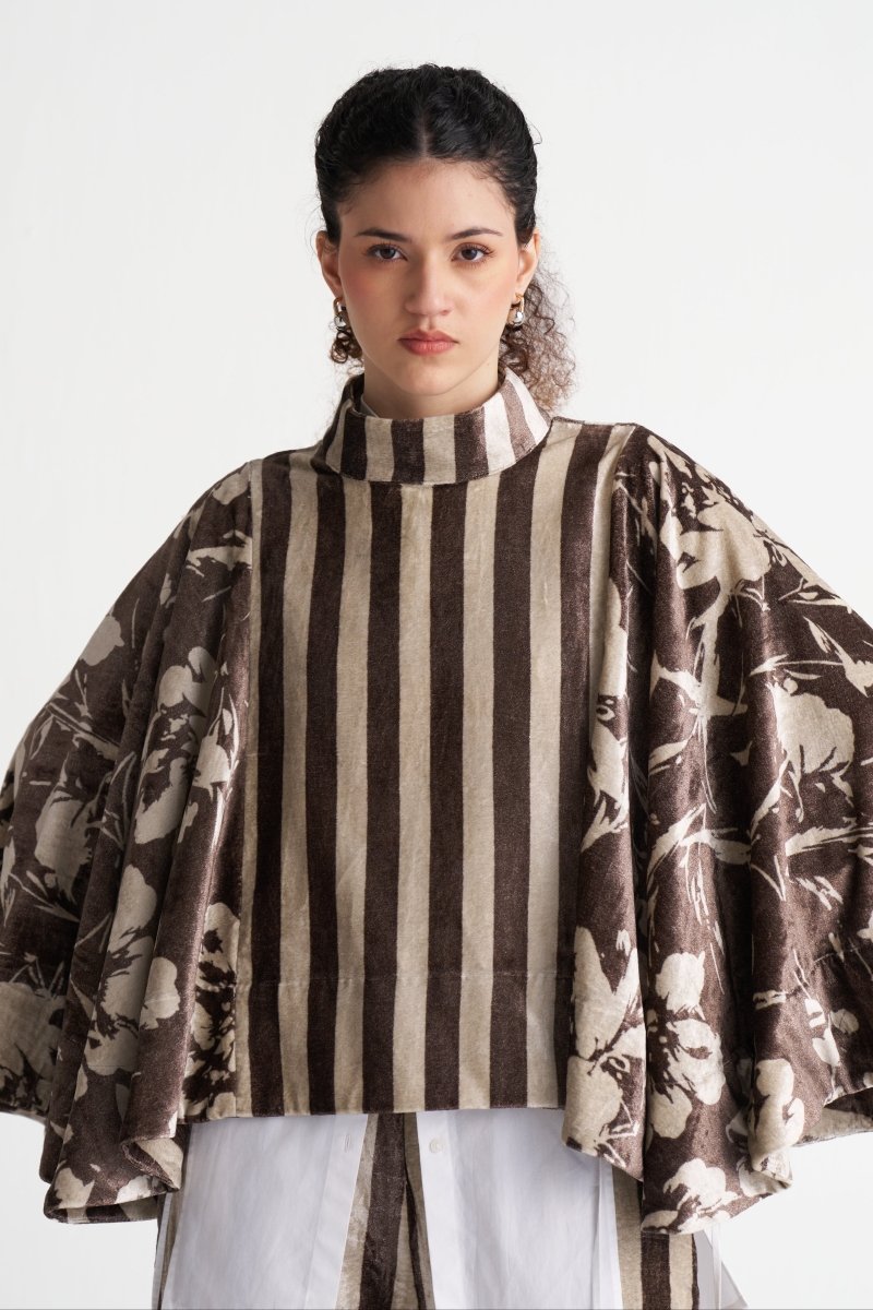 Velvet Poncho (Including Shirt) - Three Clothing