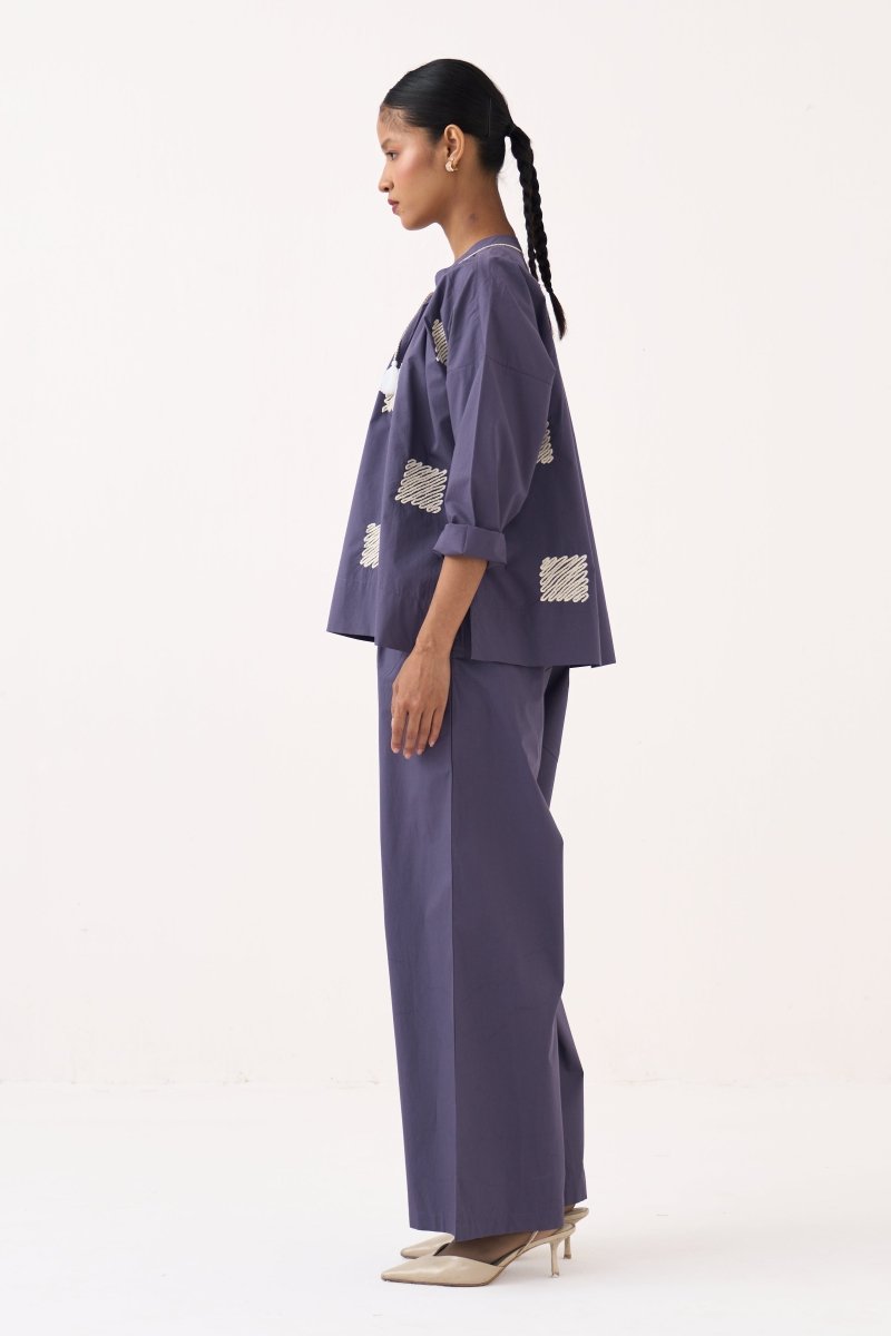 Wave Emb. Top - Three Clothing