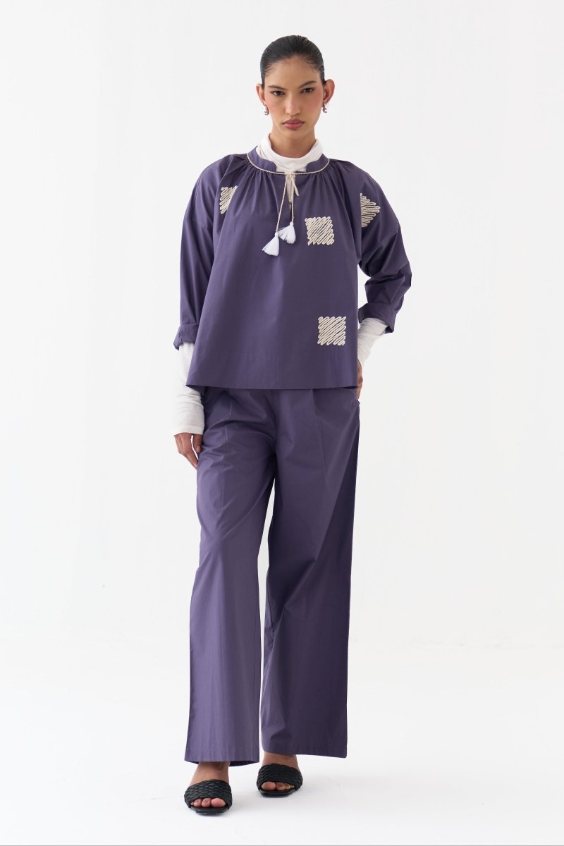 Wave Emb. Top - Three Clothing