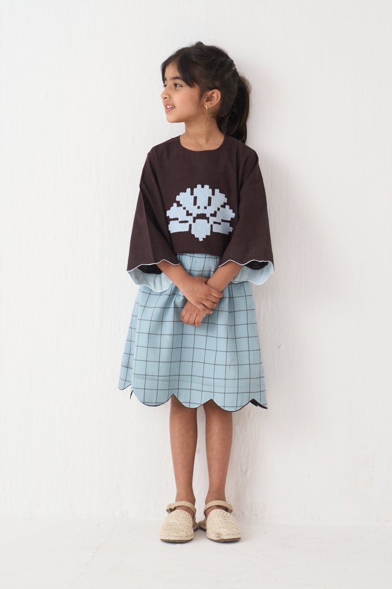 Wave Emb. Top Co - ord (Set Of 2) - Three Clothing