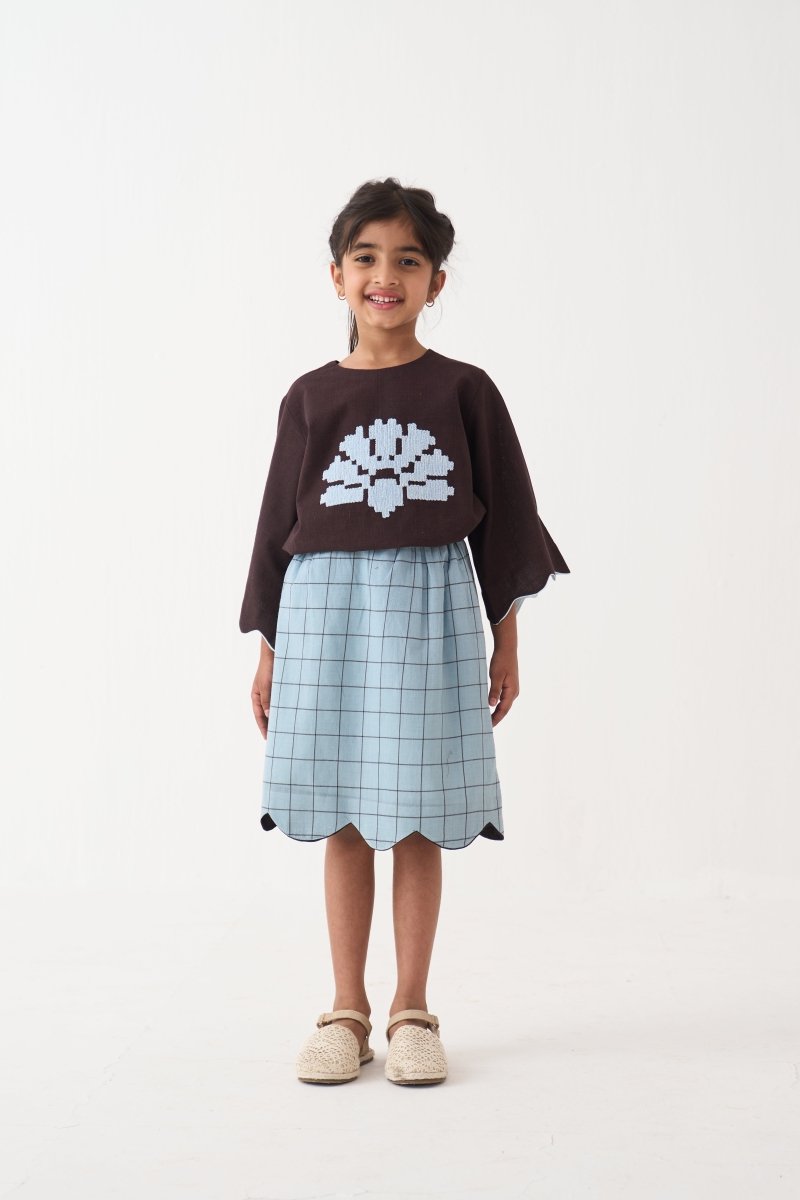Wave Emb. Top Co - ord (Set Of 2) - Three Clothing