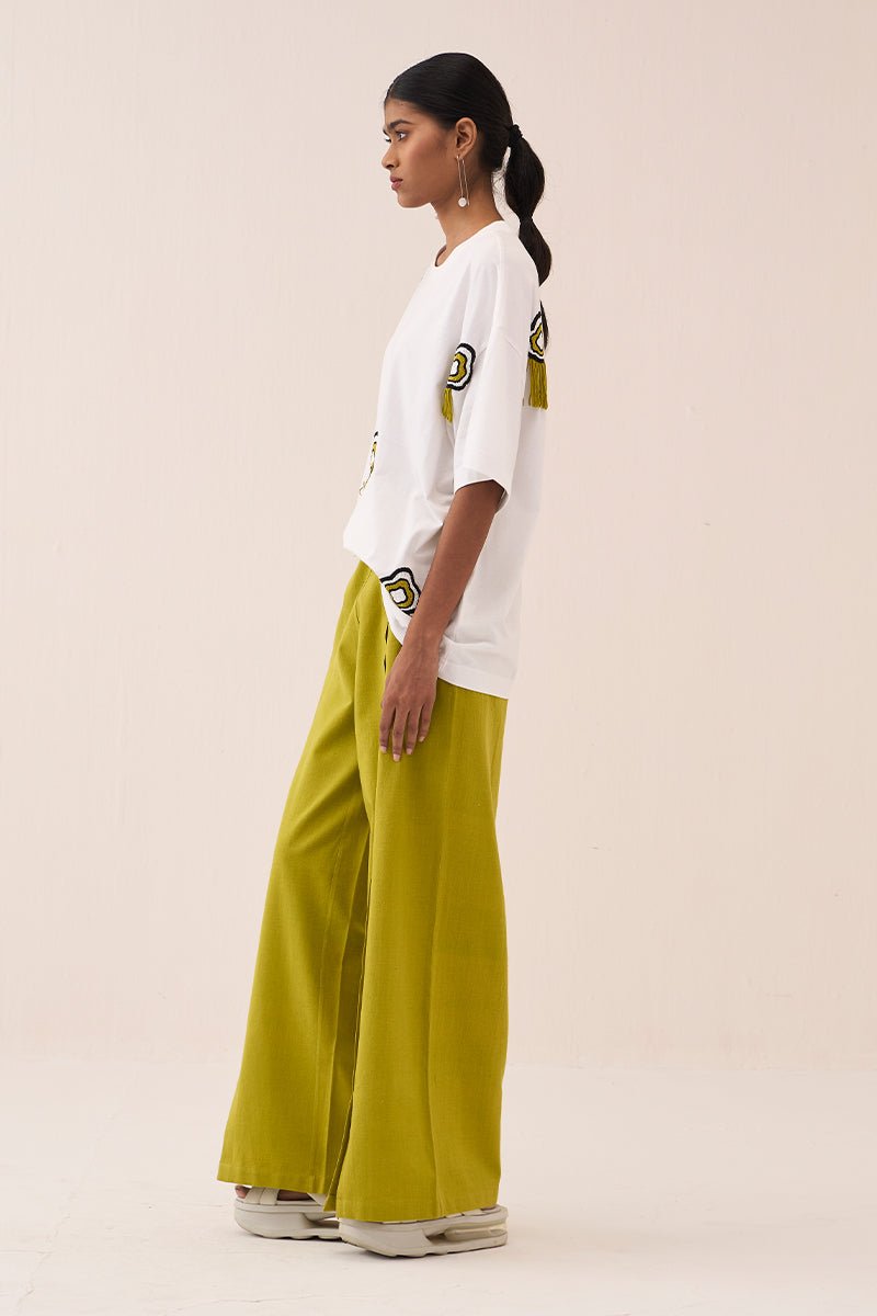 White Beaded Tshirt - Three Clothing