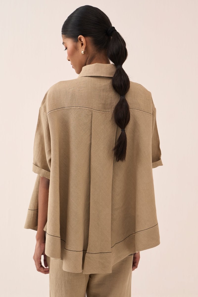 Wide Hem Shirt Co - Ord (Set Of 3) (Slip Included) - Three Clothing