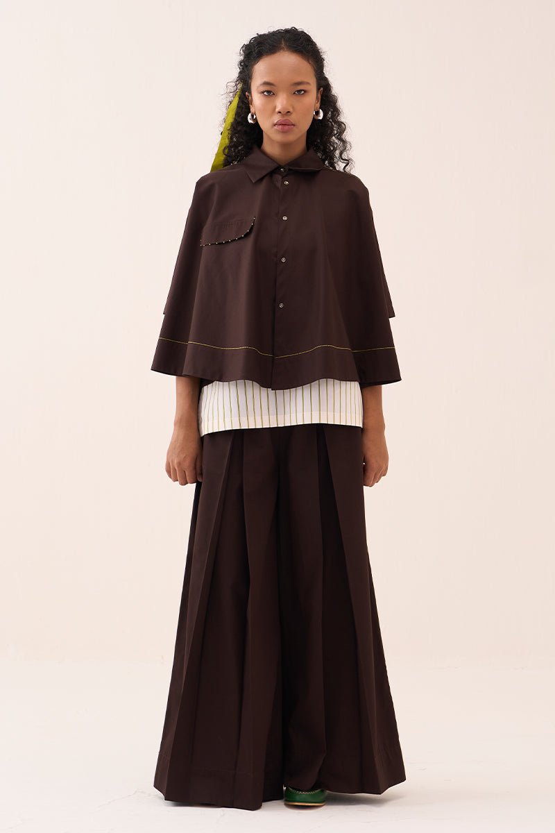 Wide Hem Shirt Co - Ord (Slip Included) (Set Of 2) - Three Clothing