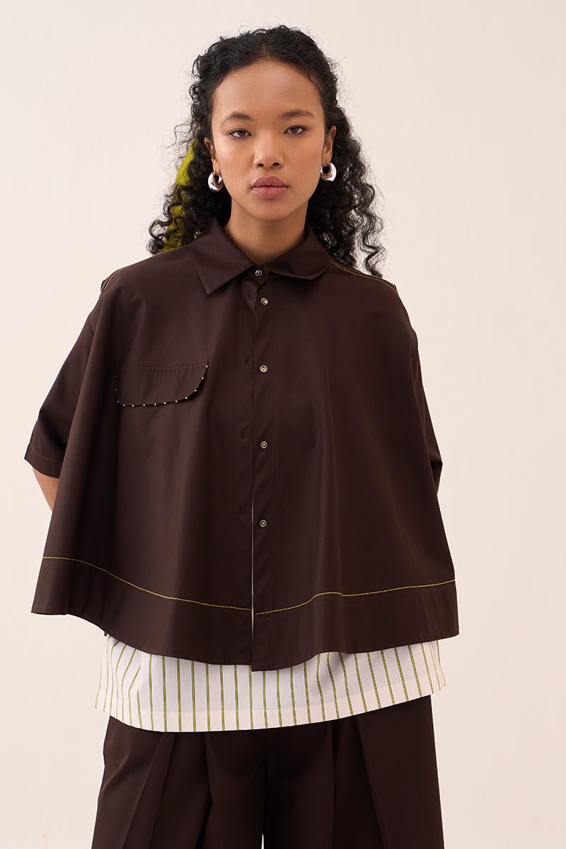 Wide Hem Shirt Co - Ord (Slip Included) (Set Of 2) - Three Clothing