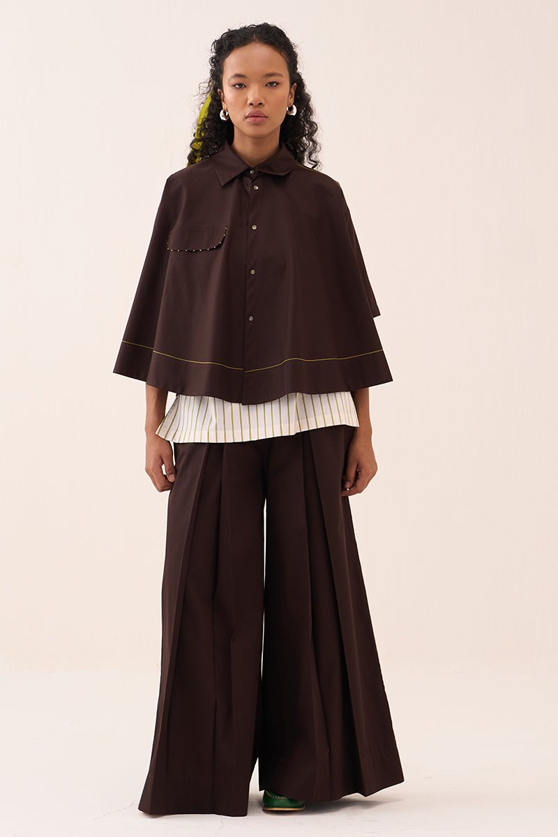 Wide Hem Shirt Co - Ord (Slip Included) (Set Of 2) - Three Clothing