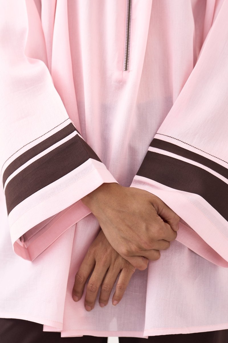 Wide Sleeve Gather Neck Co - ord (Included Slip) - Three Clothing
