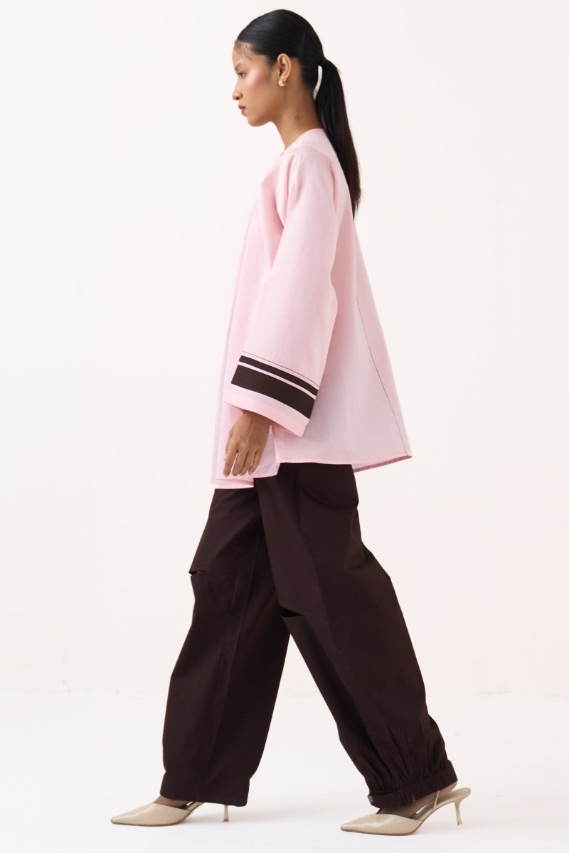 Wide Sleeve Gather Neck Co - ord (Included Slip) - Three Clothing
