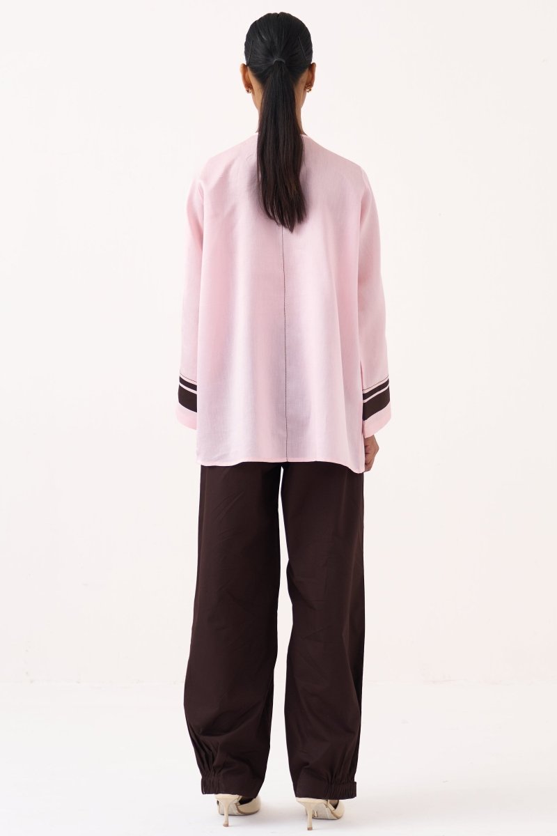 Wide Sleeve Gather Neck Top - Three Clothing