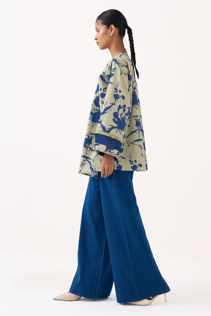 Wide Sleeve Gather Neck Top Co - ord (Set of 2) - Three Clothing
