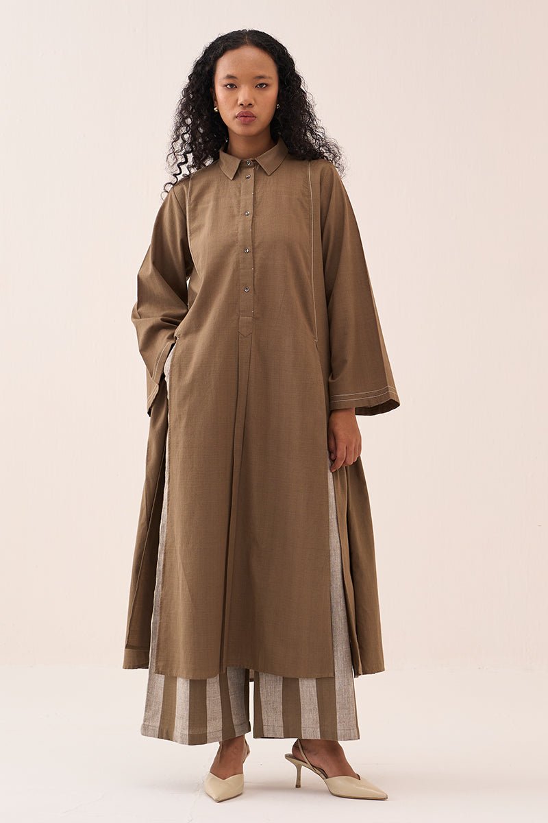 Wide Sleeve Shirt Co - Ord (Set Of 2) - Three Clothing